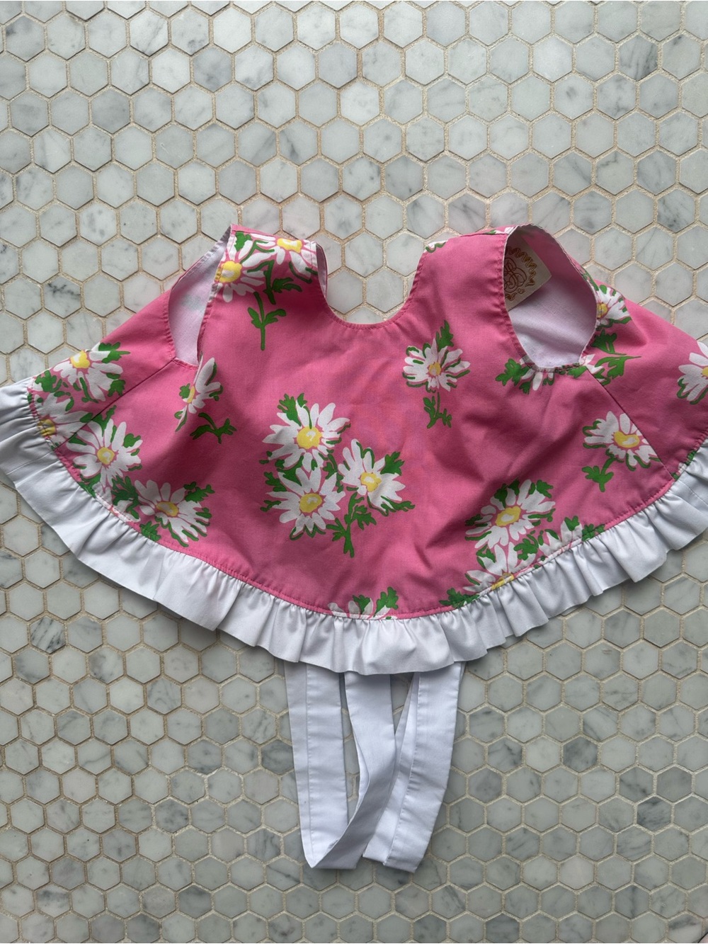 The Beaufort Bonnet Company Pink Floral Ruffle Bib Dress